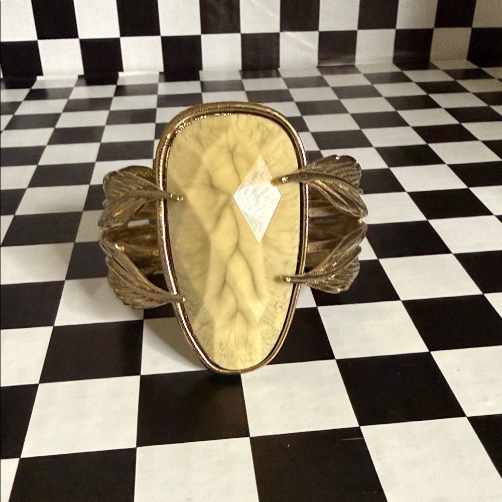 Vintage 80’s statement 
Gold Leaf Cuff Bracelet